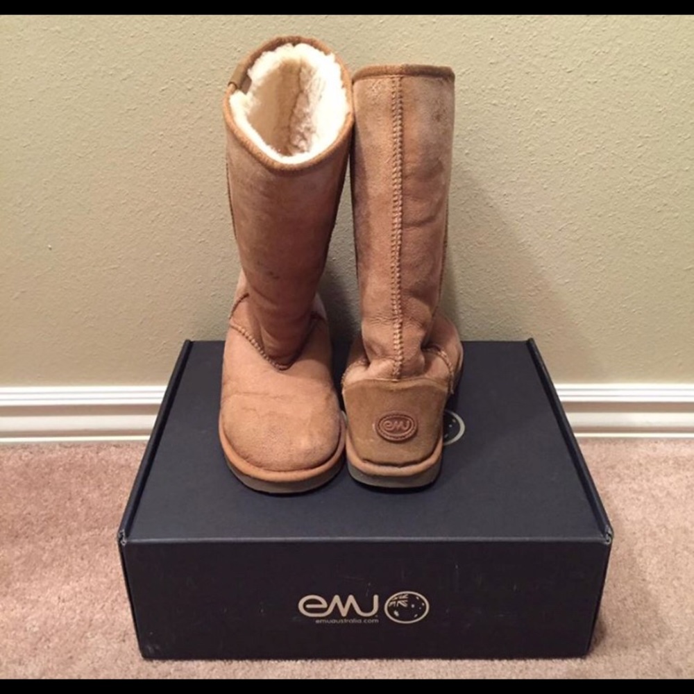 Emu Stinger Hi Mid-Calf Boots Chestnut Size 9